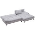 ECKSOFA in Chenille Grau  - Schwarz/Grau, MODERN, Textil/Metall (290/182cm) - Hom`in