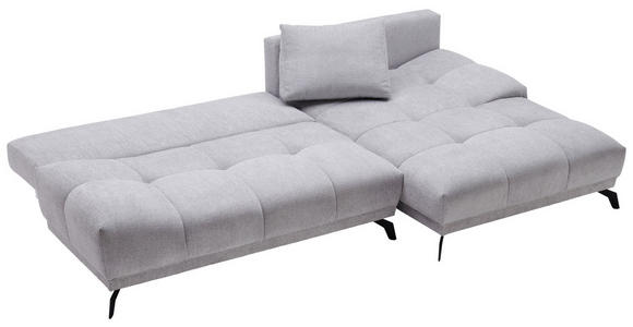 ECKSOFA in Chenille Grau  - Schwarz/Grau, MODERN, Textil/Metall (290/182cm) - Hom`in