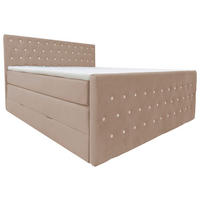 BOXSPRINGBETT 180/200 cm  in Beige  - Beige, MODERN, Textil (180/200cm) - Livetastic