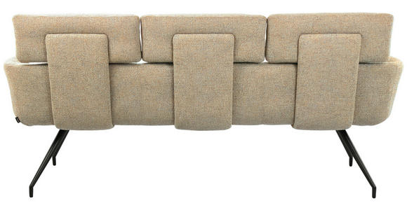 SITZBANK 200/91/70 cm Webstoff Schwarz, Graubraun  - Graubraun/Schwarz, Design, Textil/Metall (200/91/70cm) - Dieter Knoll