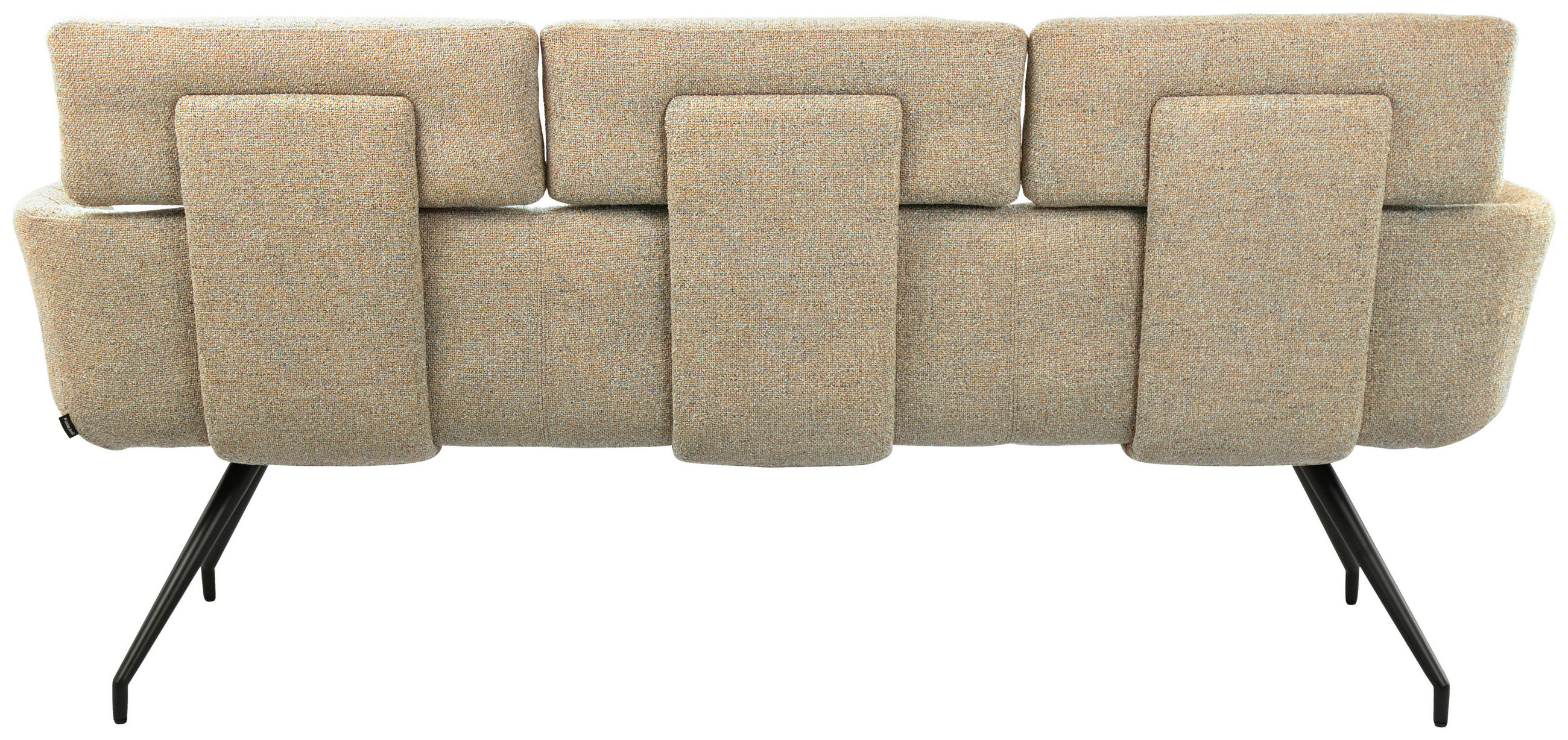 SITZBANK 200/91/70 cm Webstoff Schwarz, Graubraun  - Graubraun/Schwarz, Design, Textil/Metall (200/91/70cm) - Dieter Knoll