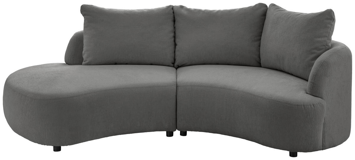 ECKSOFA Graubraun Mikrofaser  - Graubraun/Schwarz, MODERN, Kunststoff/Textil (250/139cm) - Livetastic