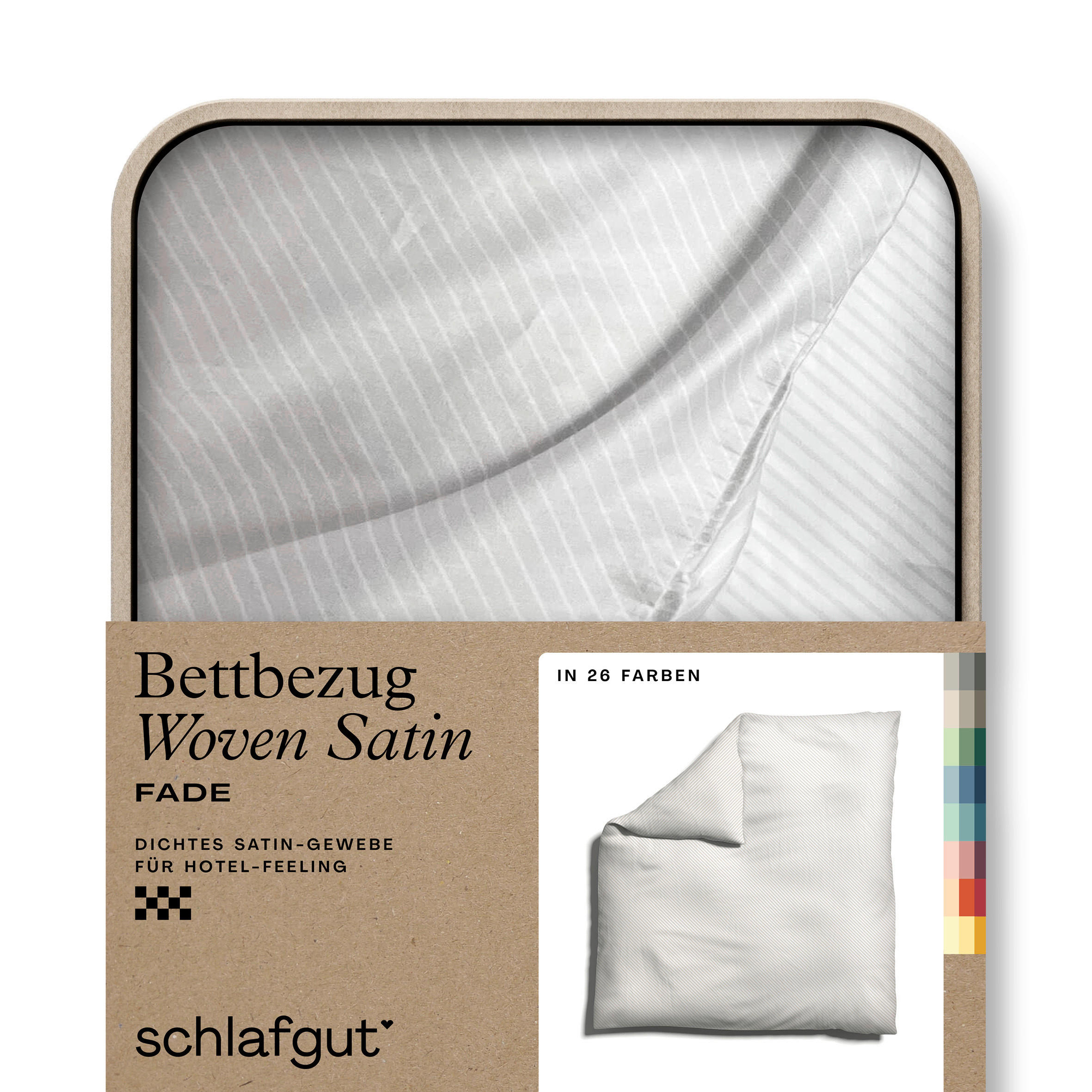 BETTDECKENBEZUG Woven Satin Fade Makosatin  - Taupe/Weiß, Basics, Textil (240/220cm) - Schlafgut