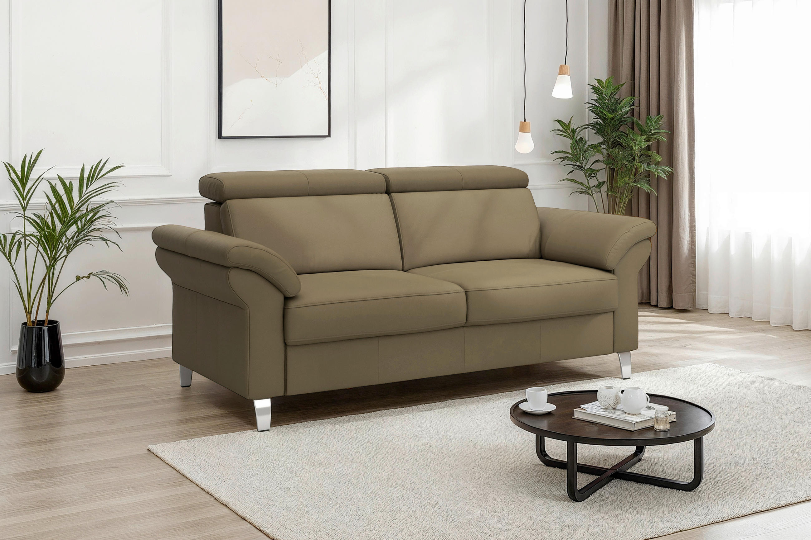 Sit & More 2-Sitzer-Sofa Arngast E Olivgrün 156x84x93 cm