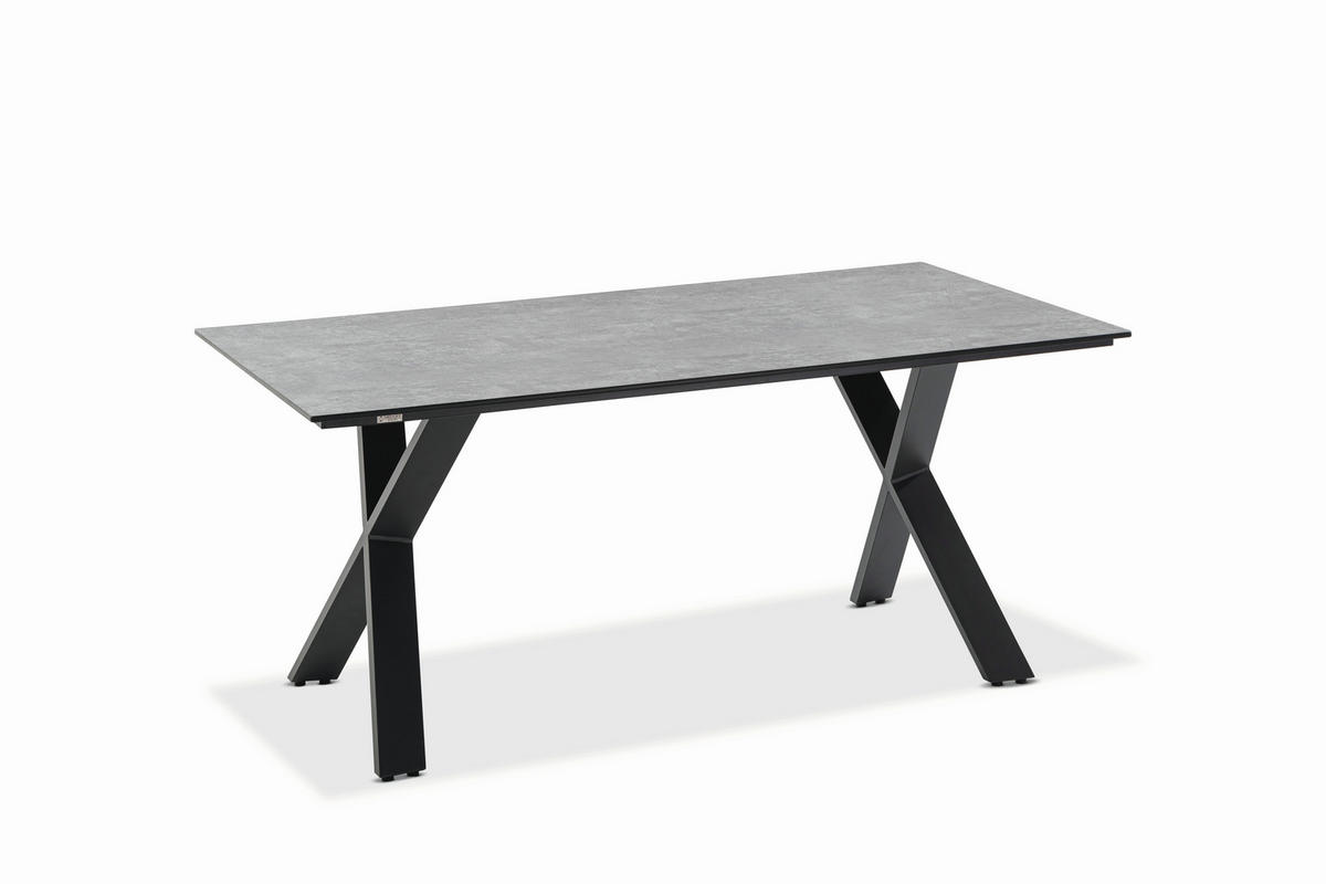 GARTENTISCH 160/95/76 cm Kunststoff Anthrazit, Grau rechteckig  - Anthrazit/Grau, Design, Kunststoff/Metall (160/95/76cm)