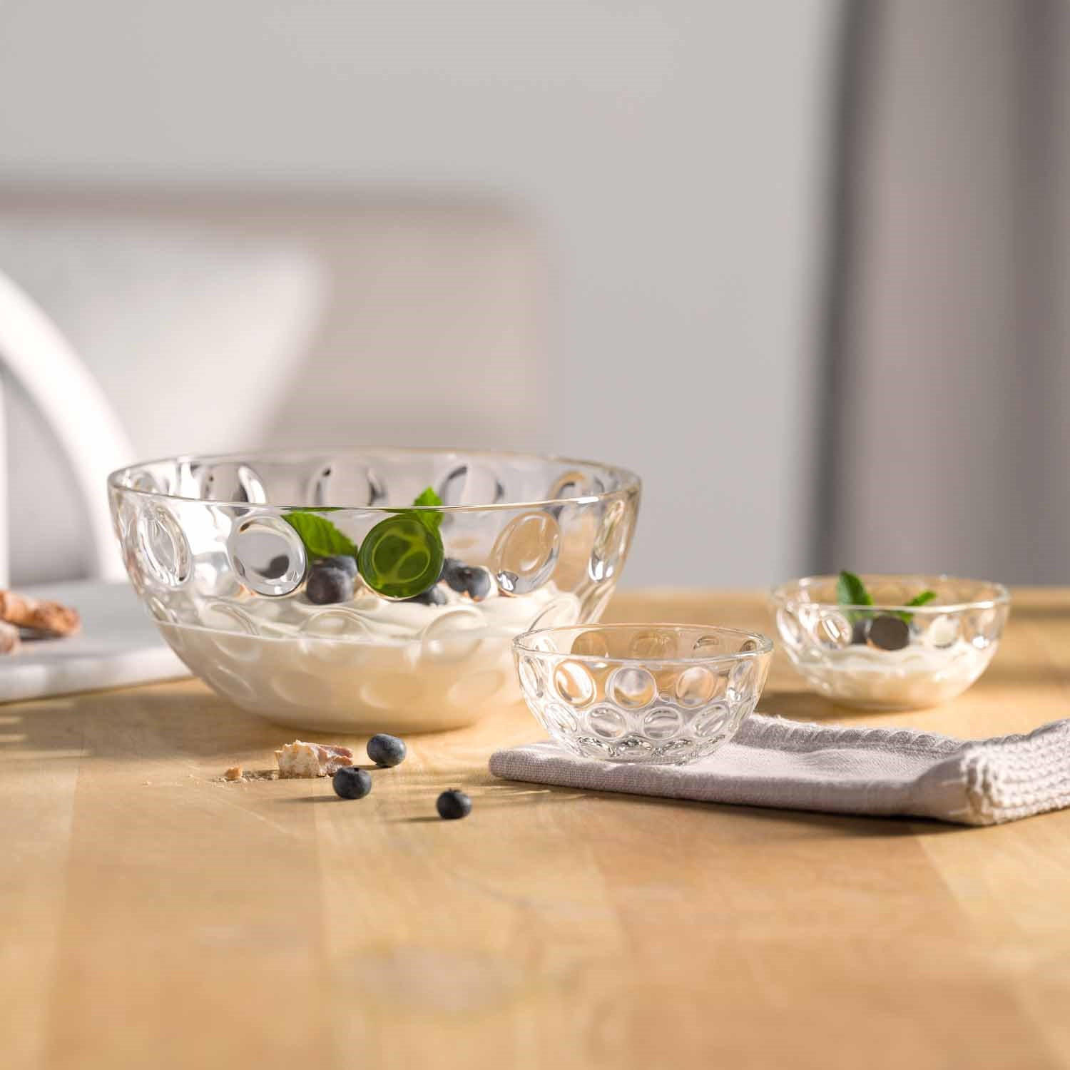 SCHÜSSELSET Cucina Optic 5-teilig  - Transparent, Design, Glas (22,00/14,00/22,00cm) - Leonardo