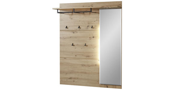 GARDEROBENPANEEL 120/153/30 cm  - Eichefarben, Design, Glas/Holzwerkstoff (120/153/30cm) - Voleo