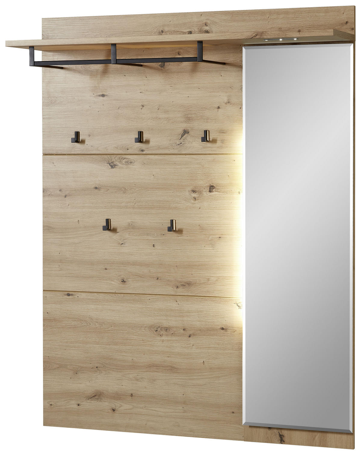 GARDEROBENPANEEL  in 120/153/30 cm  - Eiche Artisan, Design, Glas/Holzwerkstoff (120/153/30cm) - Voleo