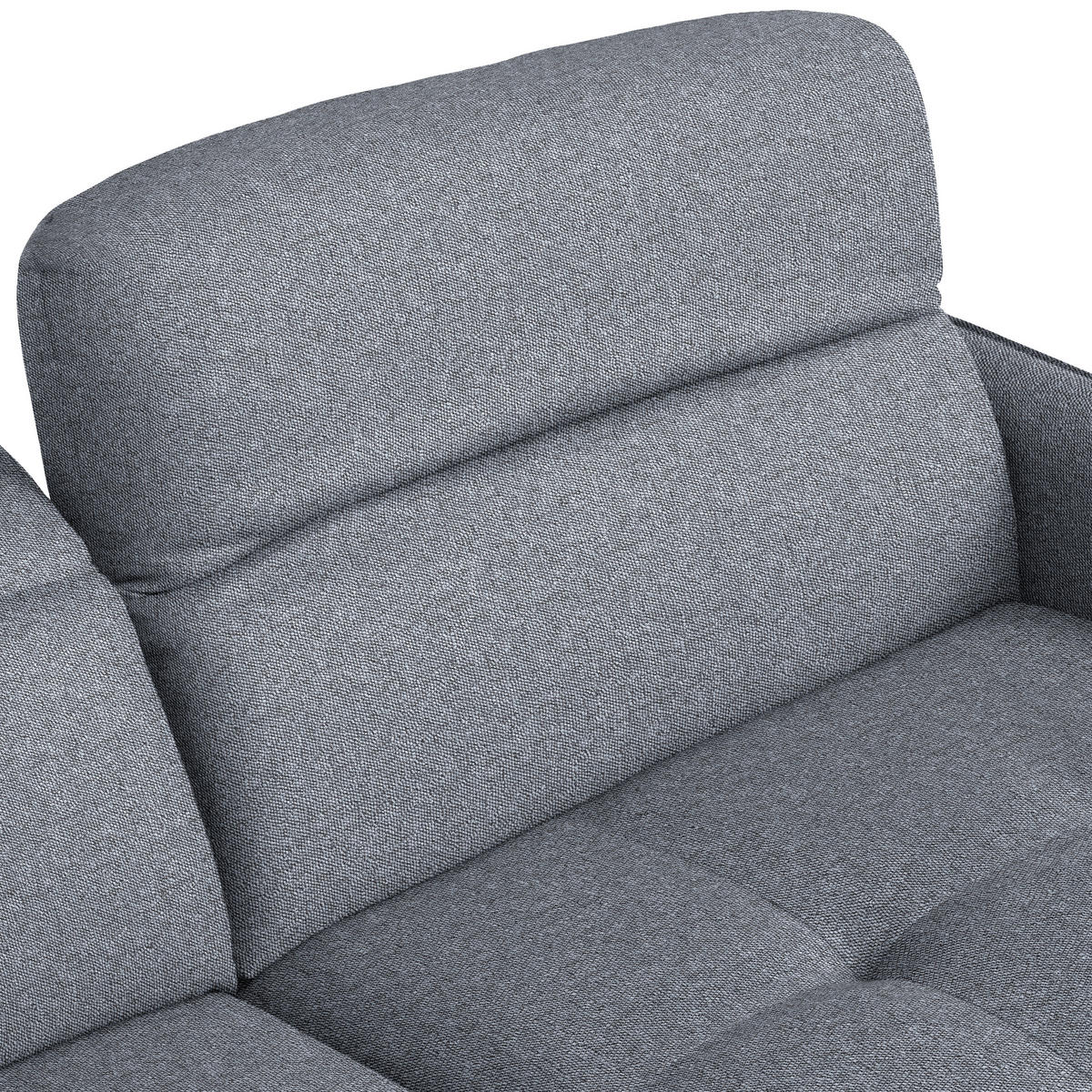 ECKSOFA Flachgewebe Grau  - Schwarz/Grau, Design, Textil/Metall (246/175cm) - Celina