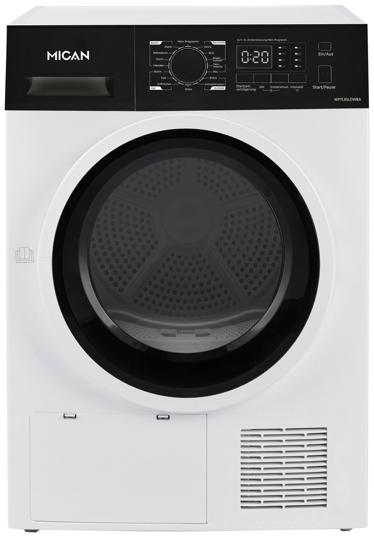 WÄRMEPUMPENTROCKNER WPTL85LDWBA  - Weiß, Basics, Kunststoff/Metall (60/84,5/59,5cm) - Mican