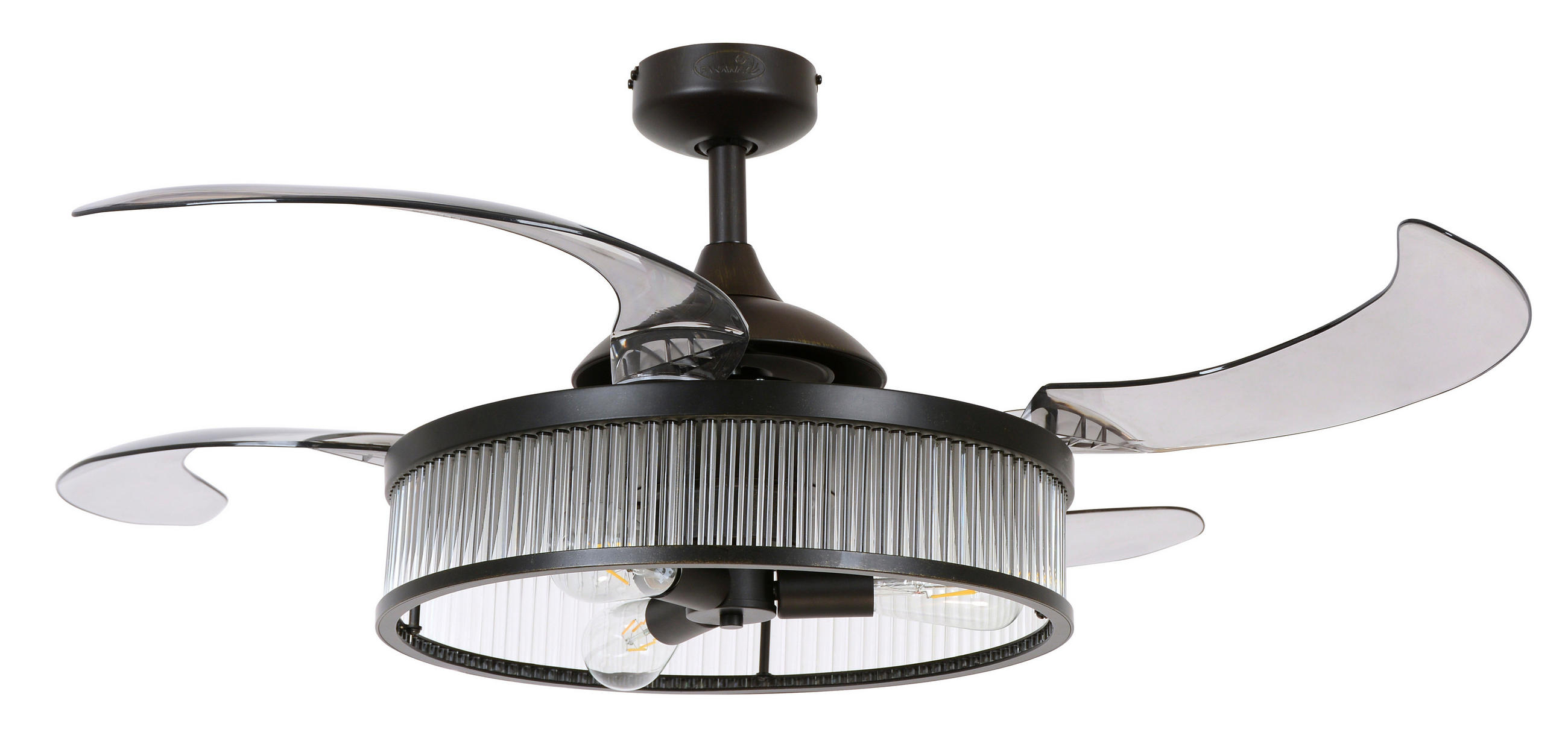DECKENVENTILATOR FANAWAY CORBELLE 122/40 cm   - Transparent/Schwarz, Trend, Kunststoff/Metall (122/40cm) - P & B