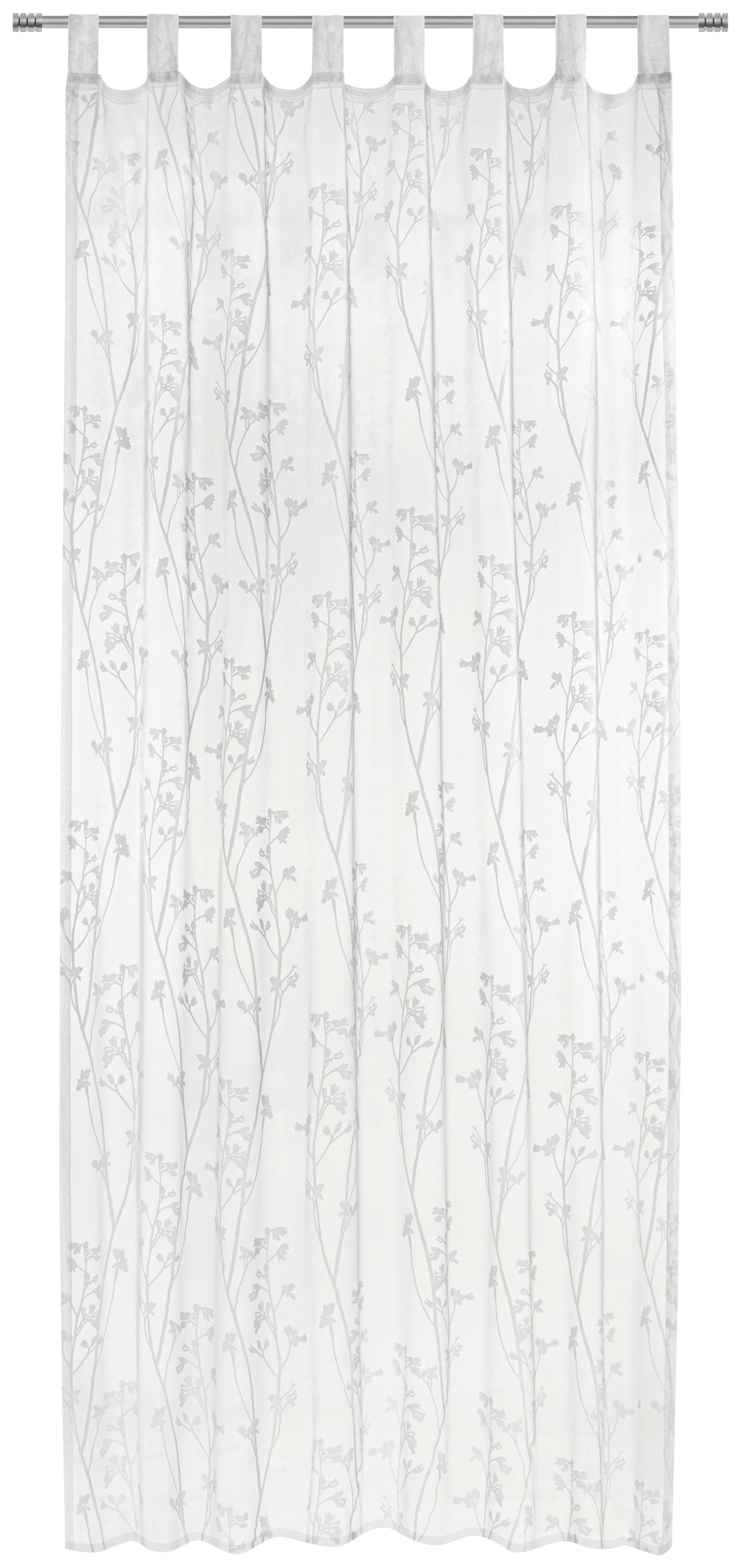 Schlaufenschal 140x245 cm in Weiß mit Blumen-Dekor