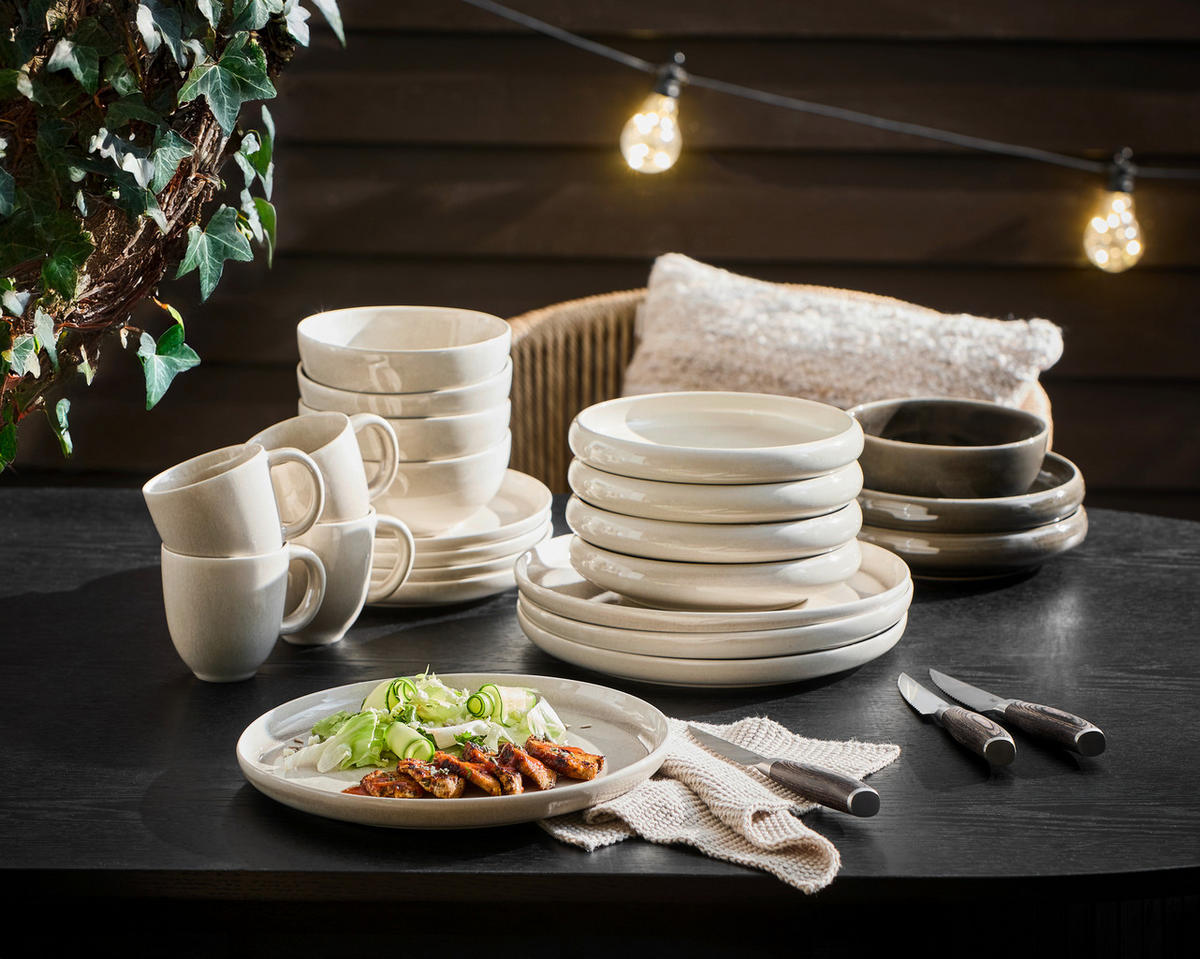 KOMBISERVICE Beige 20-teilig Canju  - Beige, LIFESTYLE, Keramik - Blomus