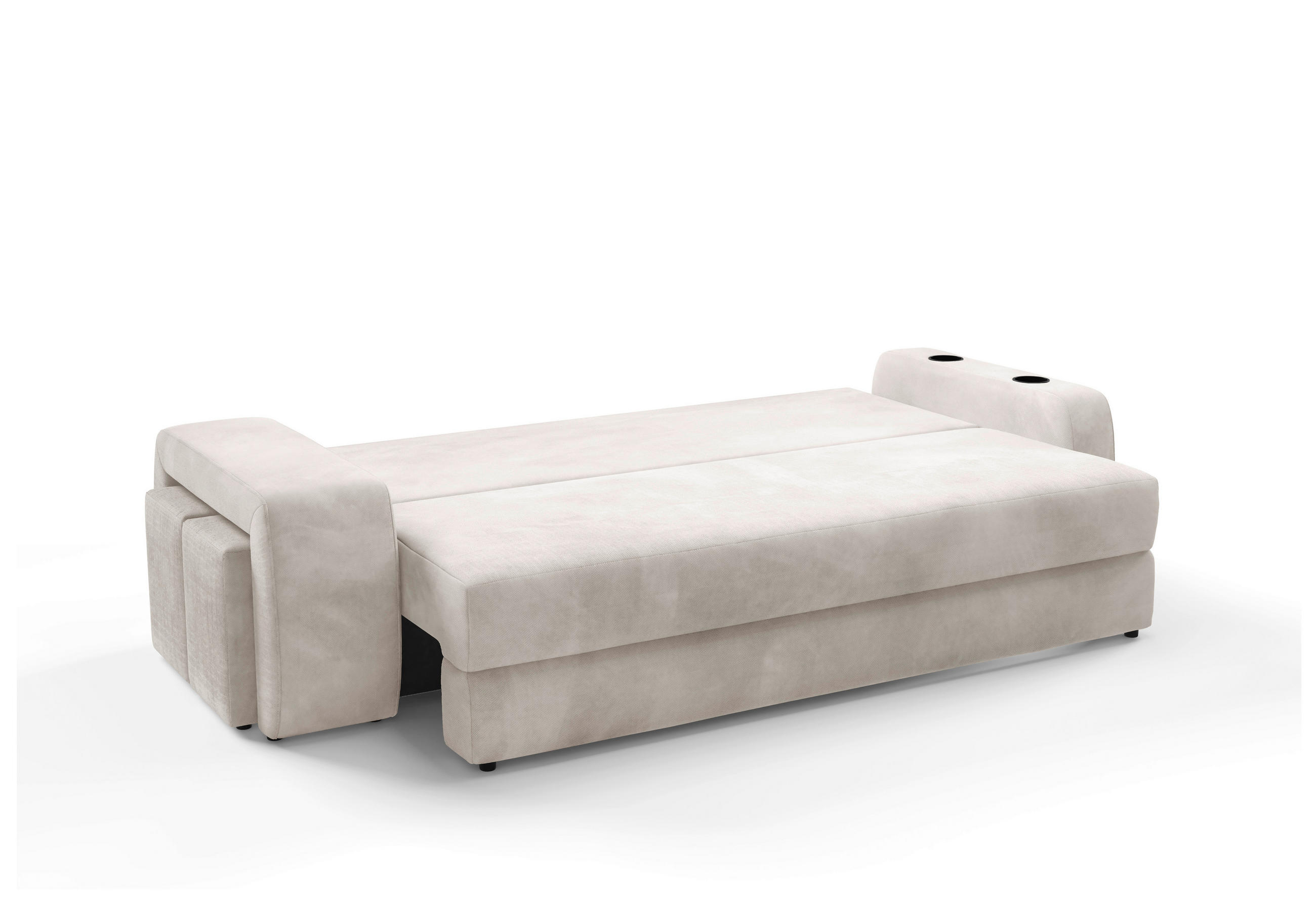 Thumbnail - Livetastic Schlafsofa Ines, Creme, Textil, 3-Sitzer, Füllung: Polyurethan (Pur), Silikon, 258x98x95 cm, Made in EU, Wohn...