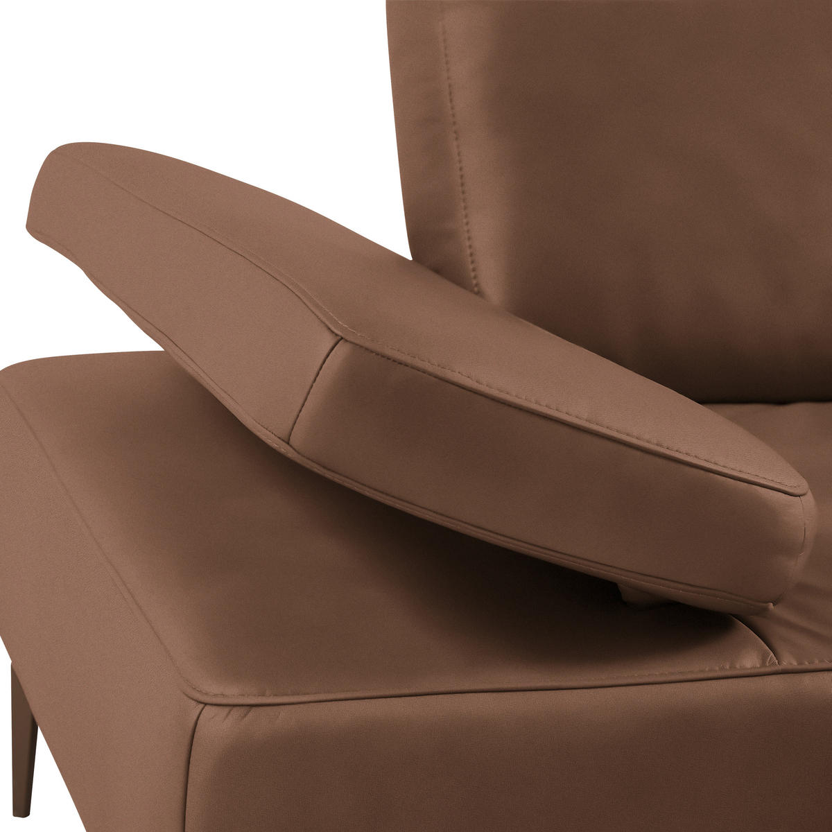 ECKSOFA in Echtleder Braun  - Bronzefarben/Braun, Design, Leder/Holz (314/176cm) - Valnatura