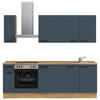 KÜCHENLEERBLOCK 240 cm   in Blau, Eichefarben  - Blau/Eichefarben, MODERN, Holzwerkstoff/Metall (240cm) - Nobilia