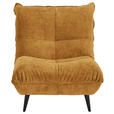 SESSEL in Mikrofaser Goldfarben  - Goldfarben/Schwarz, KONVENTIONELL, Textil/Metall (89/100/101cm) - Hom`in