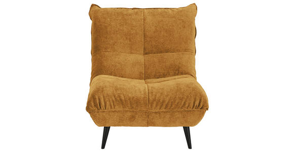 SESSEL in Mikrofaser Goldfarben - Goldfarben/Schwarz, KONVENTIONELL, Textil/Metall (89/100/101cm) - Hom`in