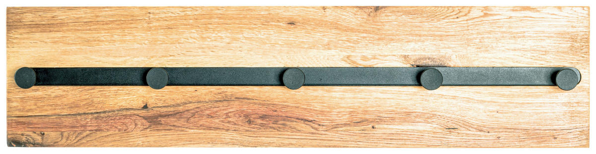 WANDGARDEROBE  in Eiche massiv Schwarz, Eichefarben  - Eichefarben/Schwarz, Design, Holz/Metall (60/15/6cm)