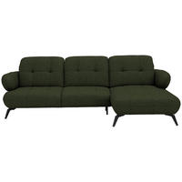 ECKSOFA Chenille Grün  - Schwarz/Grün, Design, Textil/Metall (282/189cm) - Novel