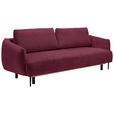 SCHLAFSOFA in Chenille Bordeaux  - Bordeaux/Schwarz, KONVENTIONELL, Textil/Metall (228/75/98cm) - Carryhome