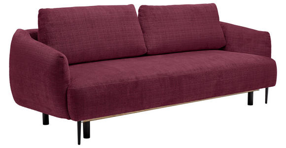 SCHLAFSOFA in Chenille Bordeaux  - Bordeaux/Schwarz, KONVENTIONELL, Textil/Metall (228/75/98cm) - Carryhome