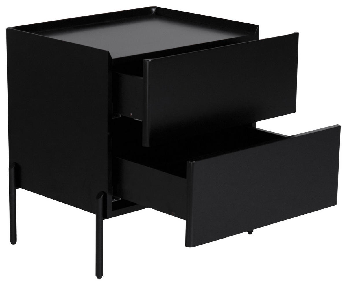 NACHTSCHRANK 50/55/40 cm  - Schwarz, Design, Holzwerkstoff/Metall (50/55/40cm) - Livetastic