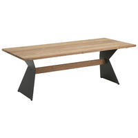 GARTENTISCH Holz, Metall Anthrazit, Teakfarben rechteckig  - Anthrazit/Teakfarben, Design, Holz/Metall (200/95/76cm)