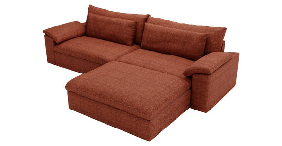 ECKSOFA  in Webstoff Rostfarben  306/198 cm  - Rostfarben/Schwarz, MODERN, Kunststoff/Textil (306/198cm) - Carryhome