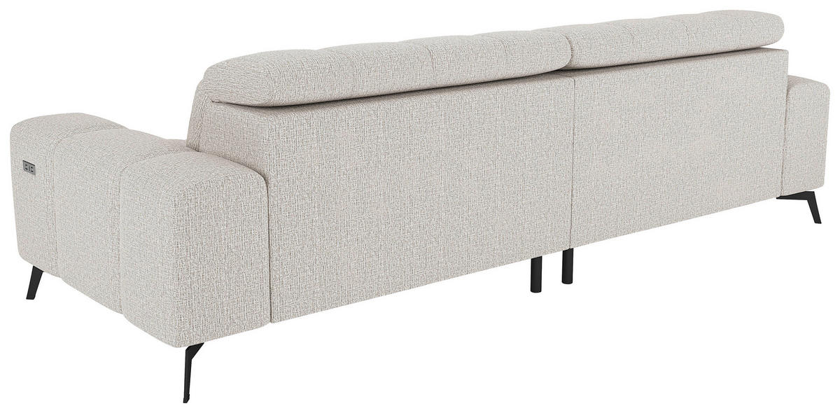 BIGSOFA Chenille Grau  - Schwarz/Grau, MODERN, Textil/Metall (300/112/121cm) - Xora