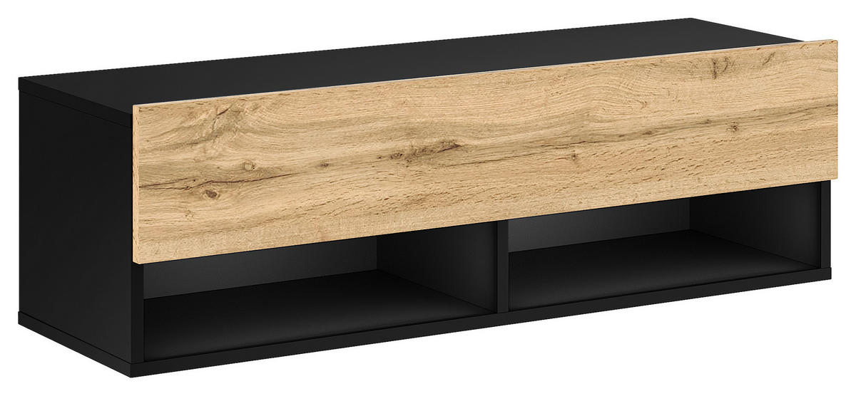LOWBOARD DERBY  in 100/31,5/32,5 cm  - Eiche Wotan/Schwarz, Design, Holzwerkstoff (100/31,5/32,5cm) - Livetastic
