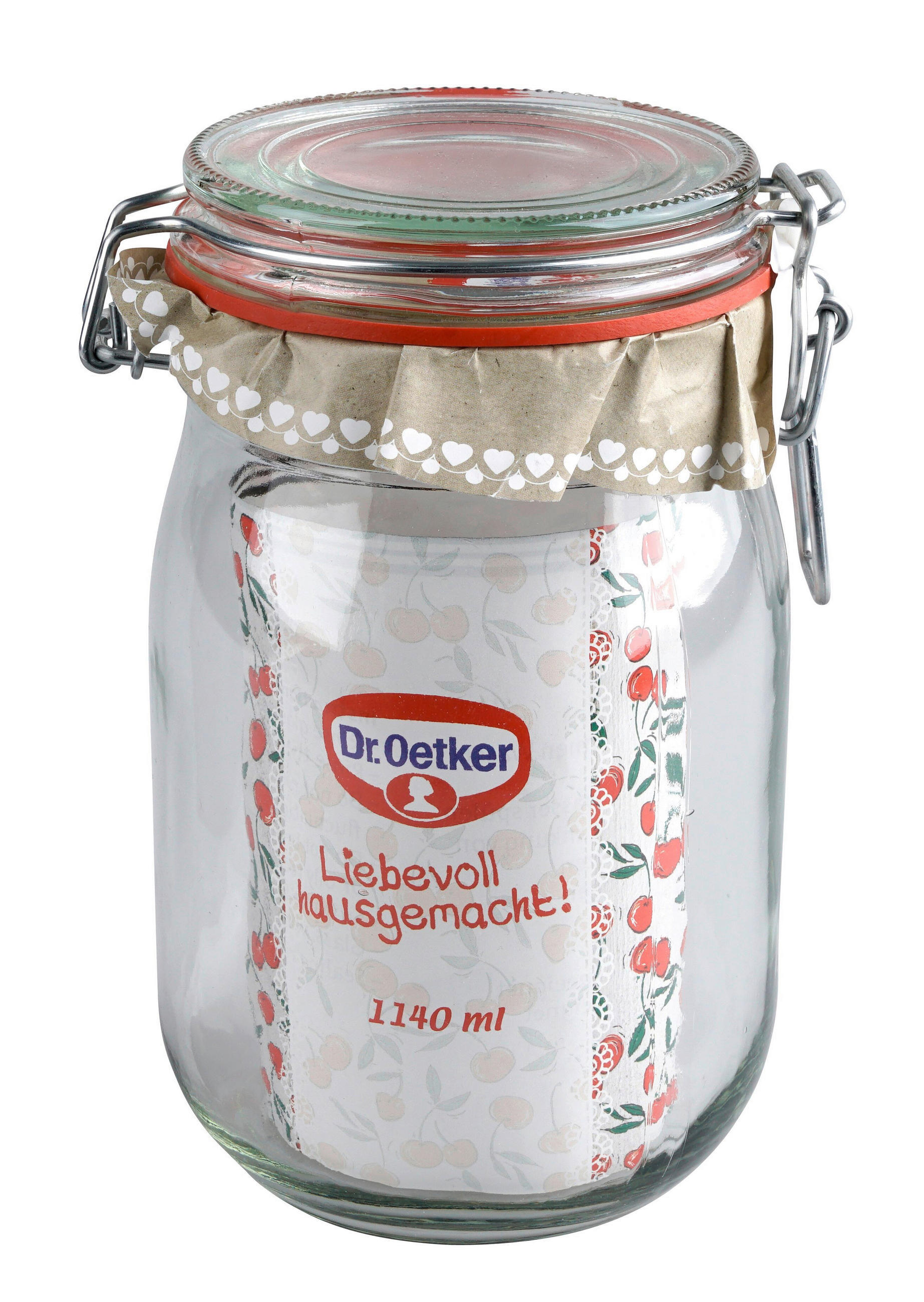BEFŐTTESÜVEG 1140 ml   - áttetsző, Basics, üveg/fém (1140ml) - Dr.Oetker