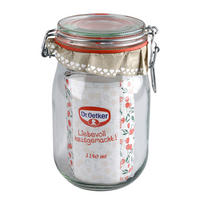 BEFŐTTESÜVEG 1140 ml   - áttetsző, Basics, üveg/fém (1140ml) - Dr.Oetker