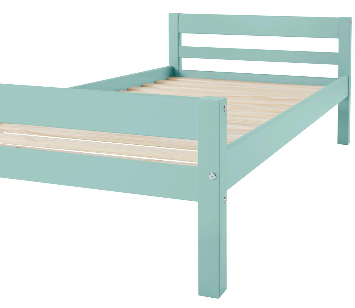 BETT 90/200 cm  in Türkis  - Taupe/Türkis, LIFESTYLE, Holz (90/200cm) - P & B