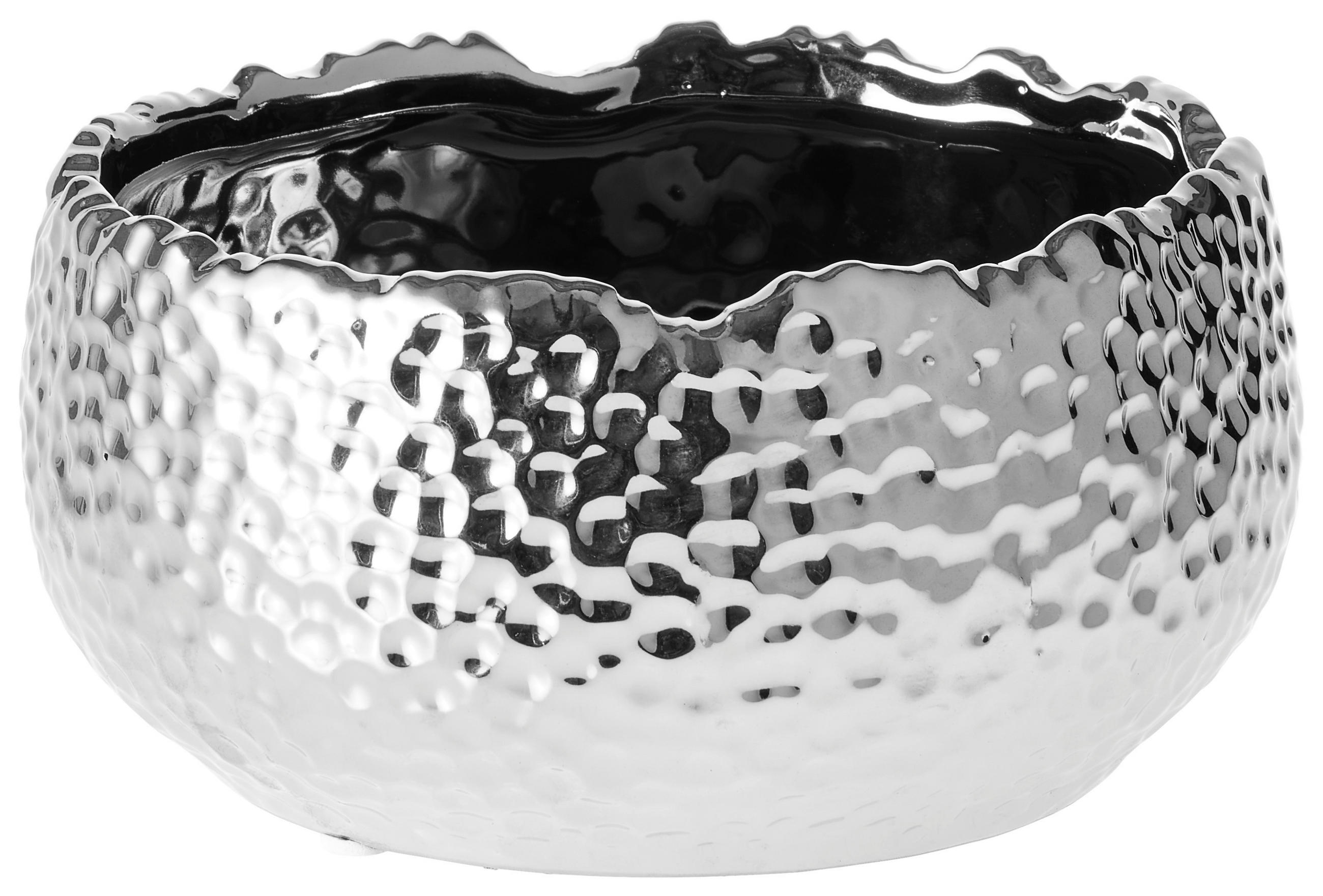 ÜBERTOPF 17/9 cm Silberfarben  - Silberfarben, Basics, Keramik (17/9cm)
