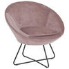 SESSEL in Velours Rosa  - Schwarz/Rosa, Trend, Textil/Metall (82,0/79,0/72,5cm) - Carryhome