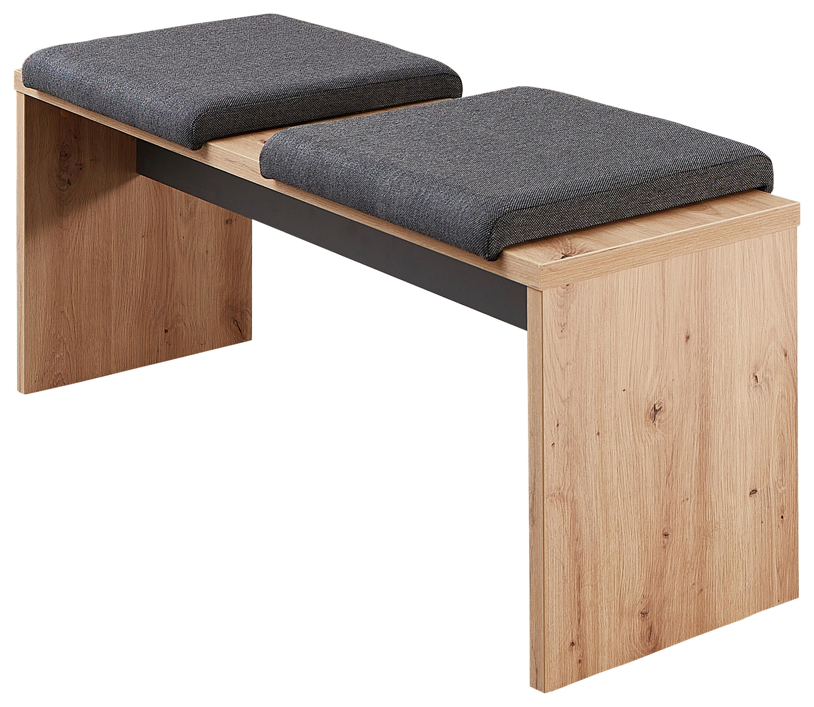 LAVICE PRO DVA - antracitová/dub artisan, Design, kompozitní dřevo (130/49/40cm) - Carryhome