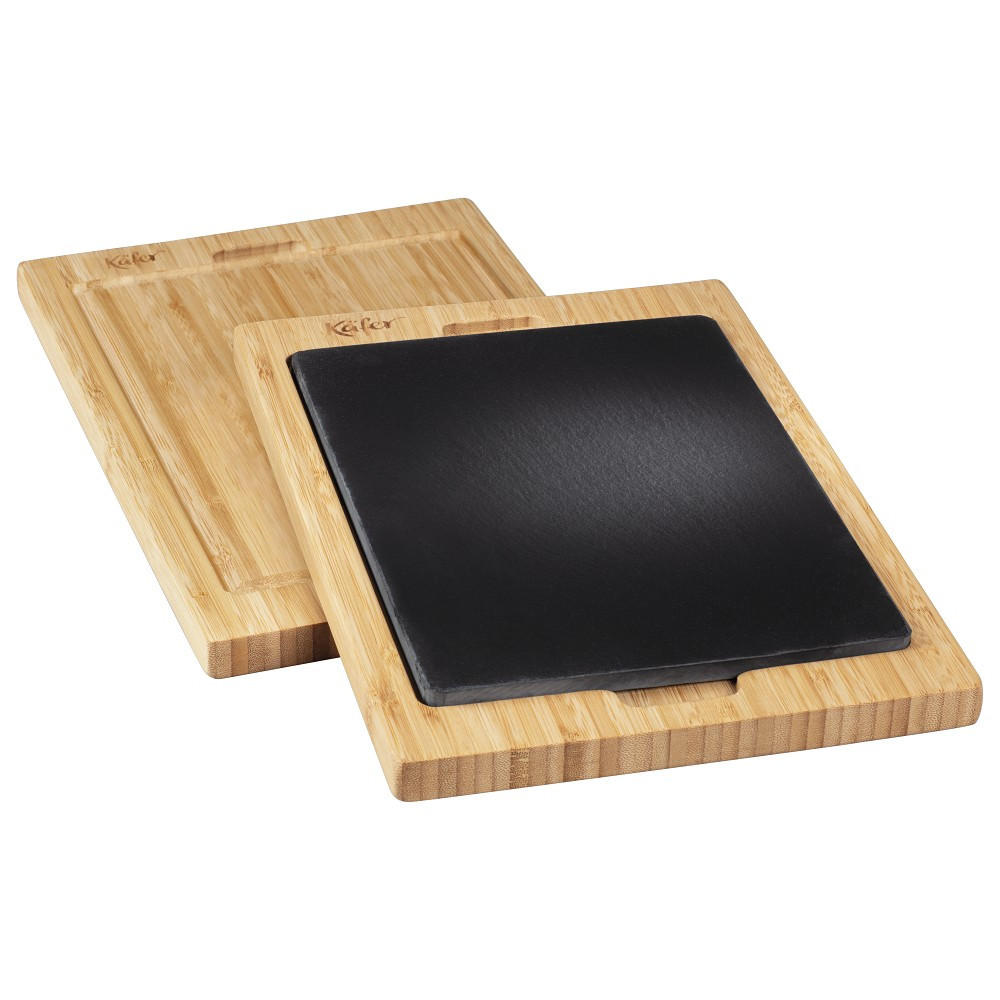 Tocător Pentru Servire   34/24/2 cm  - antracit/culoare natur, Basics, lemn/piatră (34/24/2cm) - Käfer
