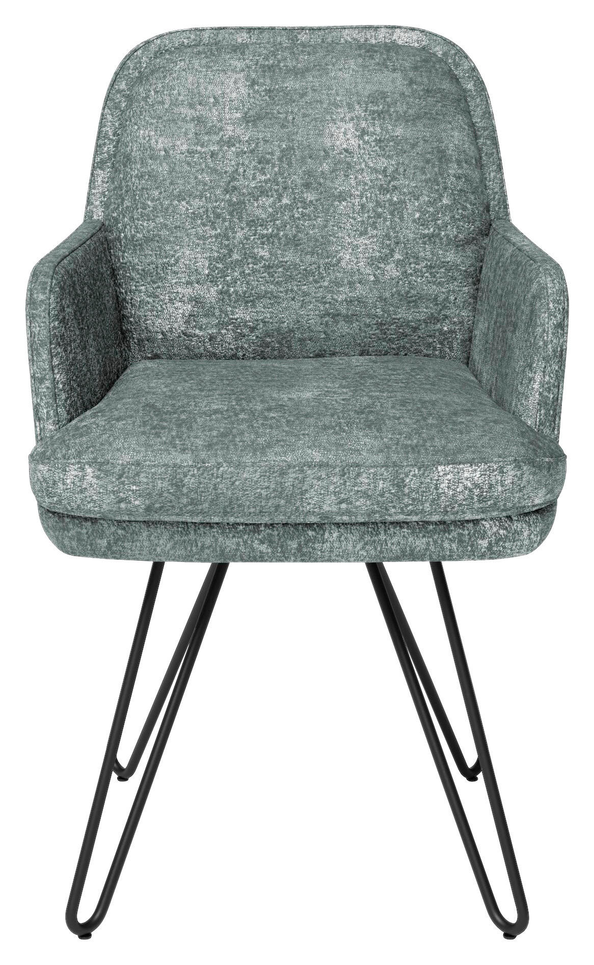 ARMLEHNSTUHL  in Chenille  - Blaugrau/Schwarz, Design, Textil/Metall (58/89/68cm) - Joop!