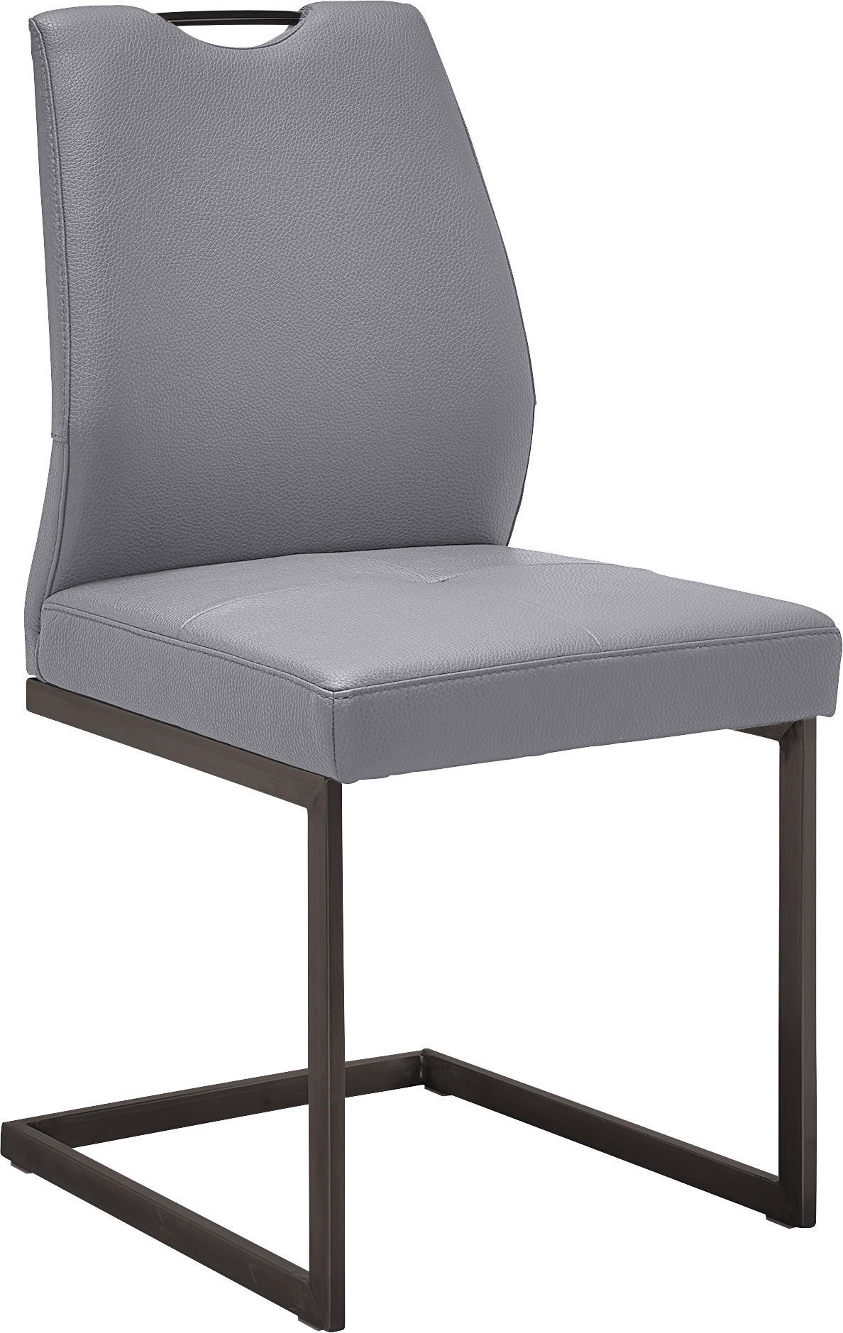 SCHWINGSTUHL in Stahl Mikrofaser - Graublau/Schwarz, Design, Textil/Metall (47/58/99cm) - Dieter Knoll