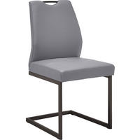 SCHWINGSTUHL  in Stahl Mikrofaser  - Graublau/Schwarz, Design, Textil/Metall (47/58/99cm) - Dieter Knoll