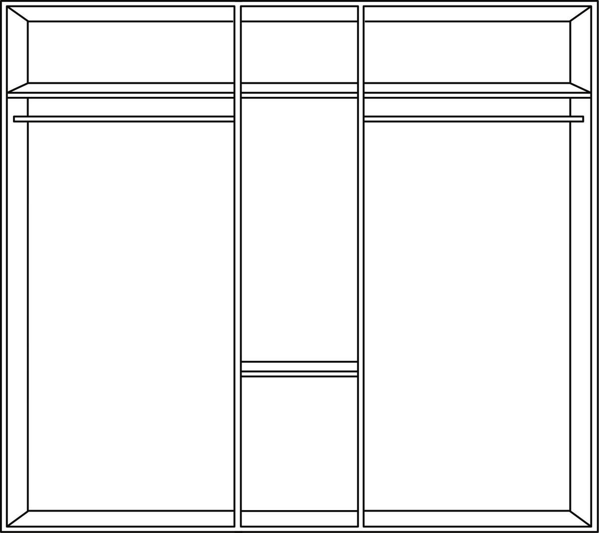 KLEIDERSCHRANK in Plankeneiche  - Plankeneiche/Alufarben, Konventionell, Glas/Holzwerkstoff (225/208/58cm) - Carryhome