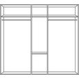 KLEIDERSCHRANK 225/208/58 cm 6-türig  - Alufarben/Weiß, KONVENTIONELL, Glas/Holzwerkstoff (225/208/58cm) - Carryhome