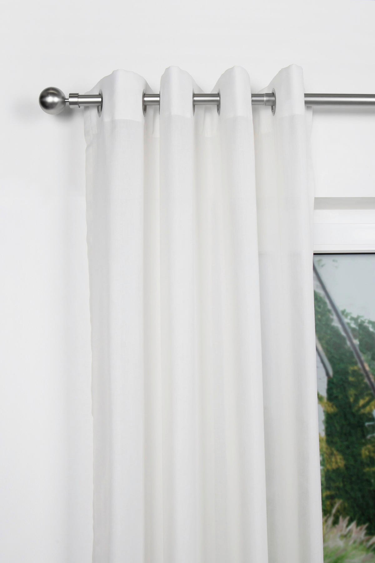 VORHANGSTANGENSET 190 cm  - Grau Hochglanz, Basics, Metall (190cm)