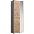 GARDEROBENSCHRANK 66/192/37 cm  - Eichefarben/Schwarz, Design, Holzwerkstoff/Kunststoff (66/192/37cm) - Hom`in