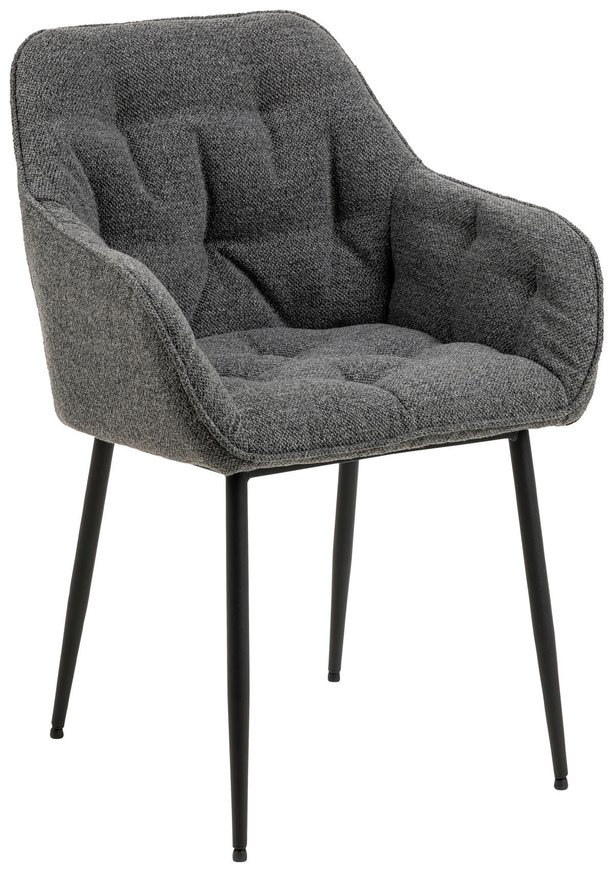 ŽIDLE S PODRUČKAMI, buklé, šedá - šedá/černá, Moderní, kov/textil (58/83/55cm) - MID.YOU