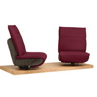 2-SITZER-SOFA  in Hochflor Echtleder Rot, Dunkelbraun  - Dunkelbraun/Rot, Design, Leder/Holz (240/65/104cm) - Koinor