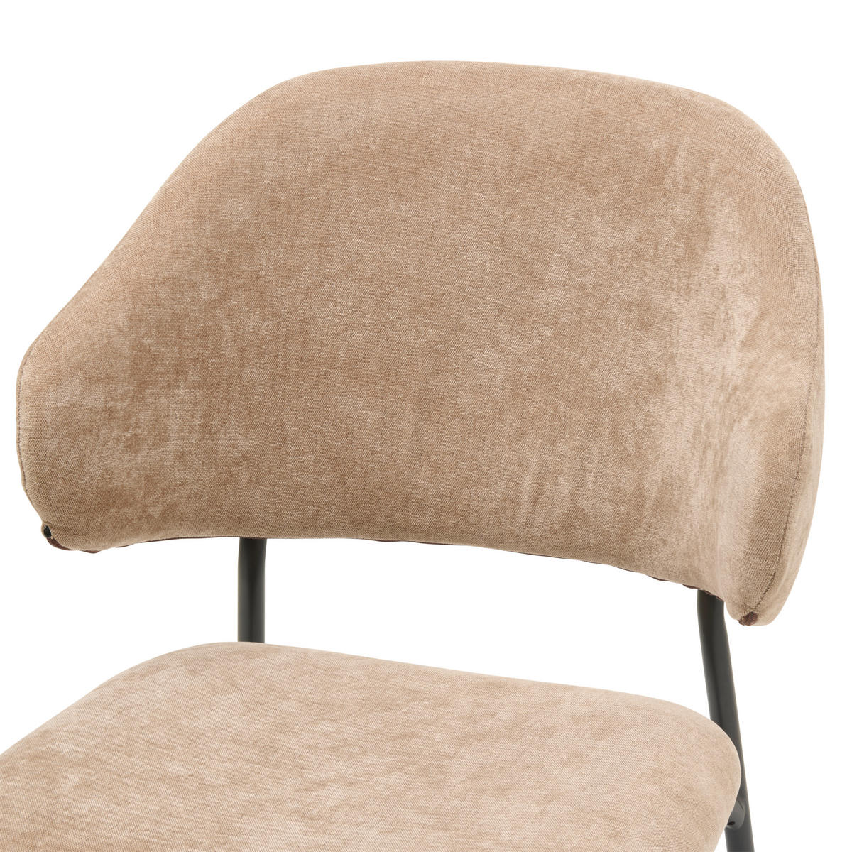 STUHL Mikrofaser Braun, Schwarz  - Schwarz/Braun, KONVENTIONELL, Textil/Metall (52/83/61cm) - MID.YOU