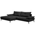 ECKSOFA Schwarz Flachgewebe  - Schwarz, Design, Textil/Metall (176/294cm) - Carryhome