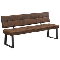 SITZBANK in Metall, Textil Braun  - Schwarz/Braun, MODERN, Textil/Metall (180/85/56cm) - Livetastic